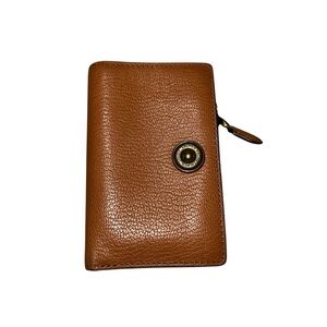 Lauren Ralph Lauren Millbrook Compact Brown Orange Leather Bifold Women’s Wallet